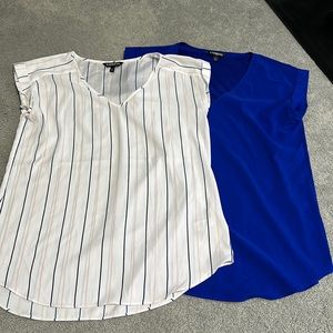 Two Express Shells size Medium. Royal and white w/pink&navy stripe